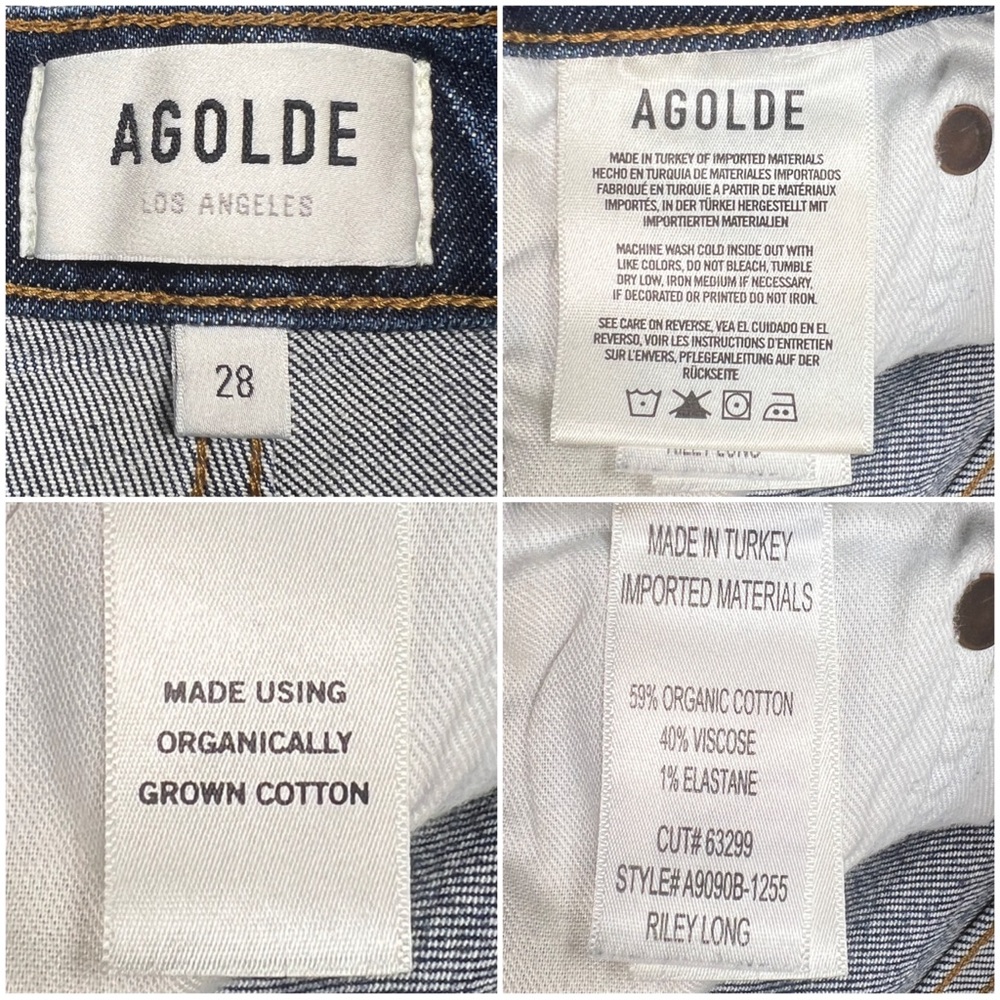 AGOLDE Women’s Size 28 Dark Wash Riley Long High Rise Straight Jeans Button Fly - Picture 12 of 12